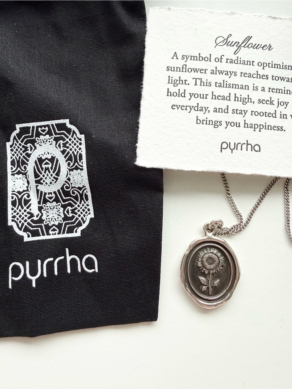 Pyrrha Sunflower Silver Pendant Necklace - Silver